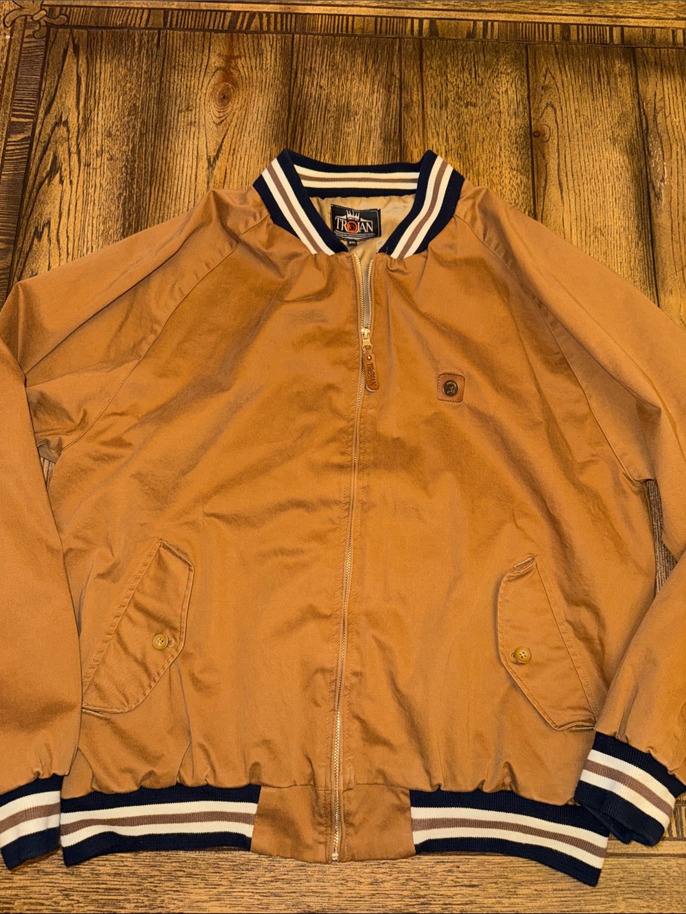 Trojan Records Classic Monkey Mens Tan Harrington Jacket